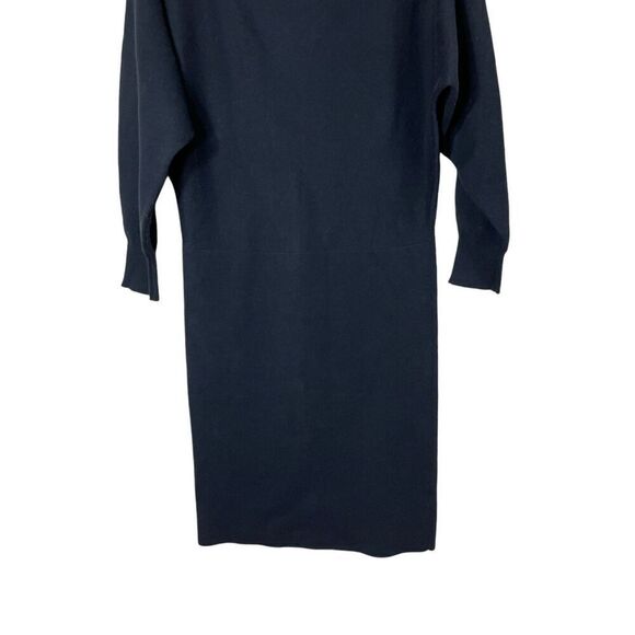J. Crew Black Sweater Midi Knit Dress Long Sleeves Wool Blend Size M - Picture 3 of 8